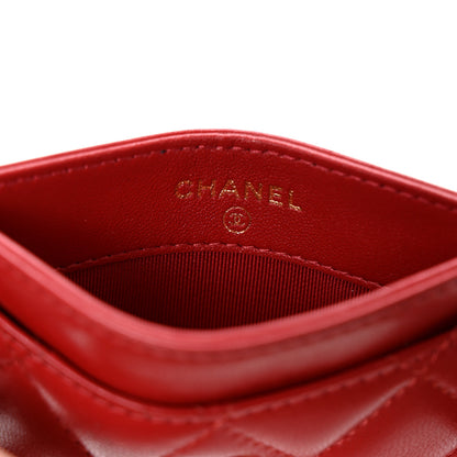 Chanel Lambskin Quilted Card Holder Red 7 of 8