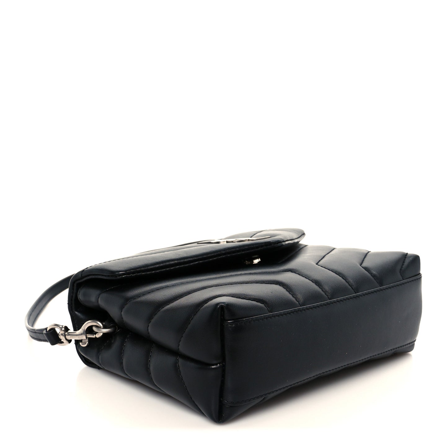 Calfskin Y Quilted Monogram Toy Loulou Crossbody Bag Black