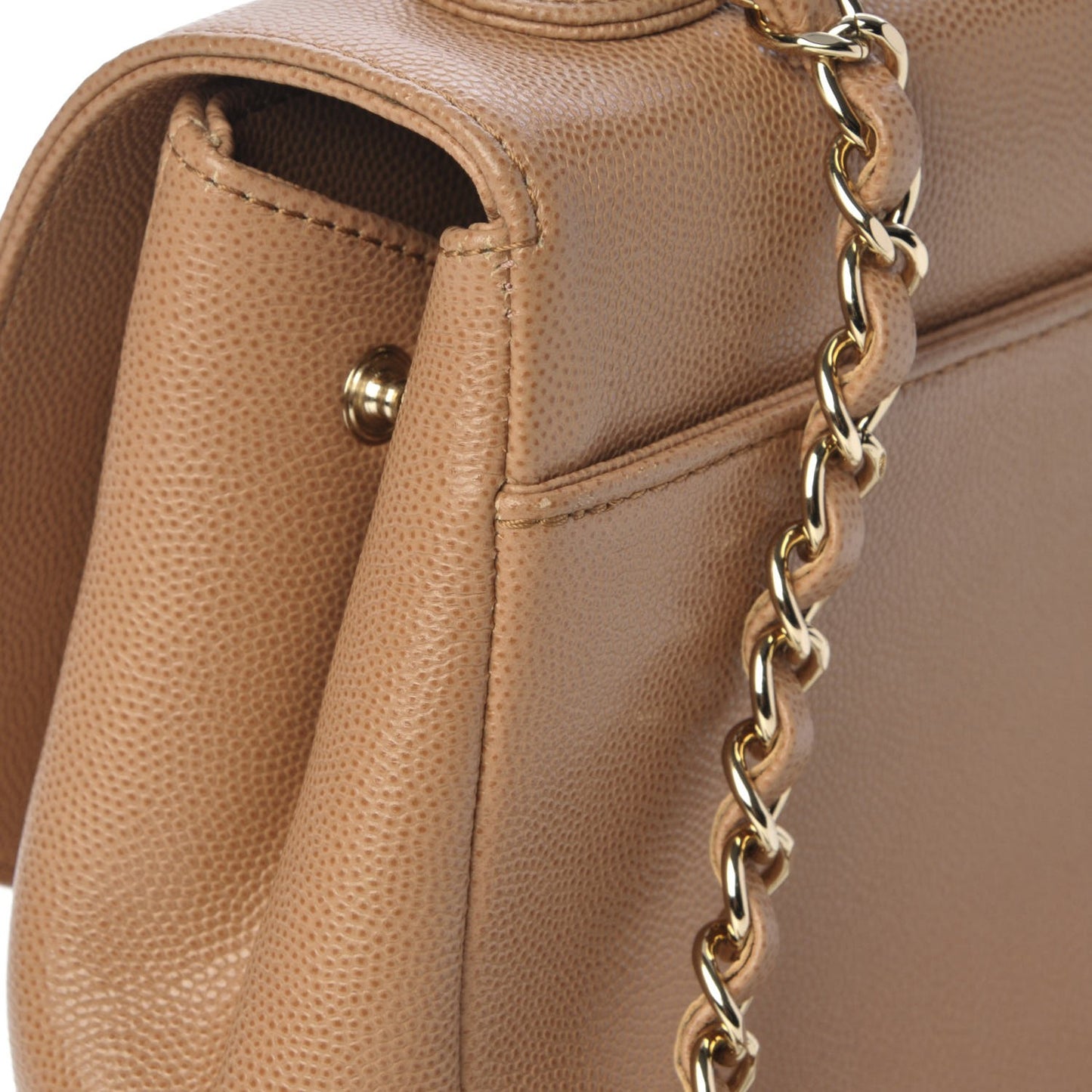 Caviar Quilted Small Business Affinity Flap Camel