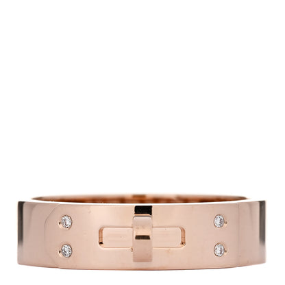 Hermes 18K Rose Gold Diamond PM Kelly Ring 54 7 1 of 5