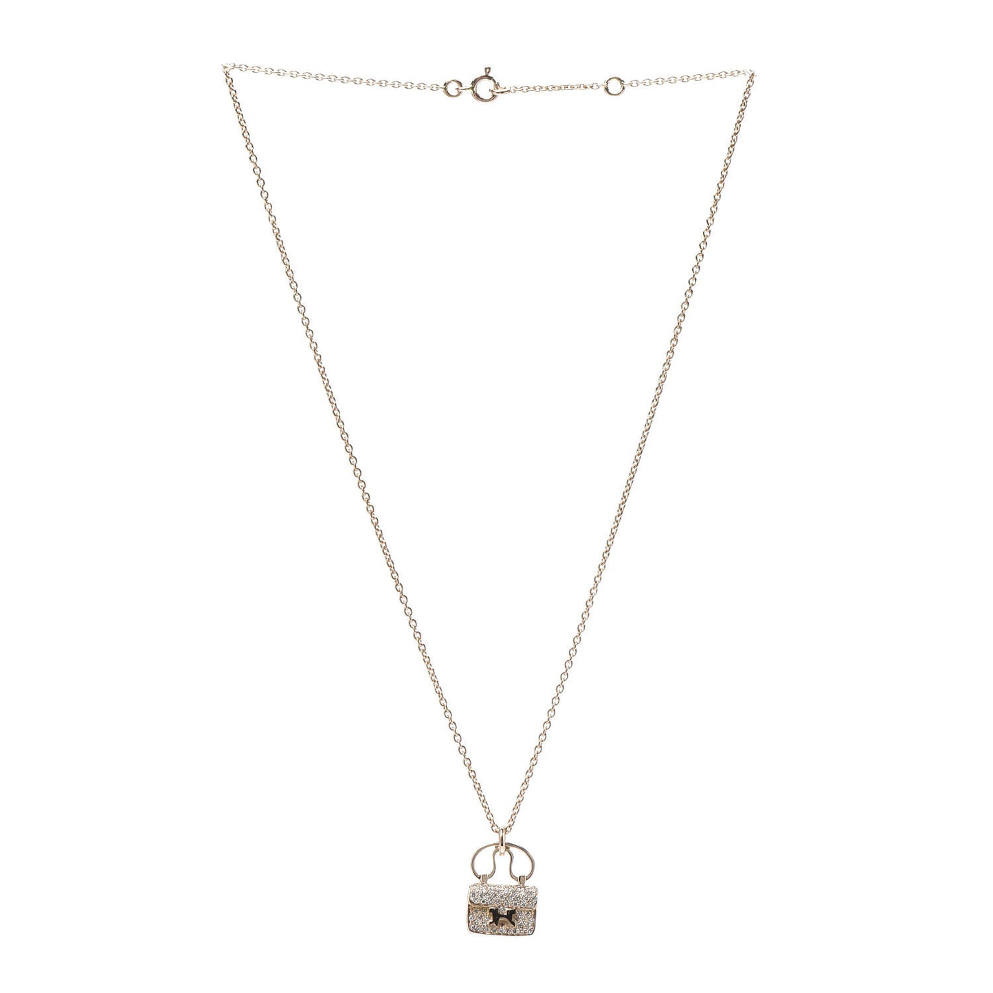 18K Rose Gold Diamond Constance Amulette Pendant Necklace