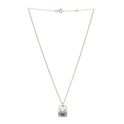 Hermes 18K Rose Gold Diamond Constance Amulette Pendant Necklace 3 of 6