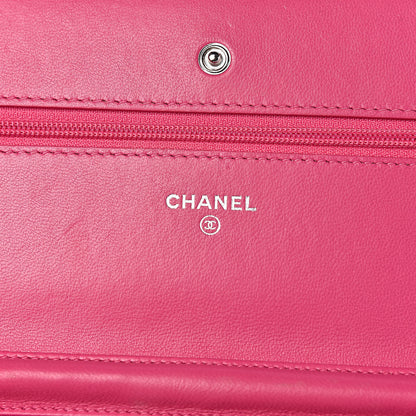 Chanel Lambskin Quilted Wallet On Chain WOC Pink 6 of 11