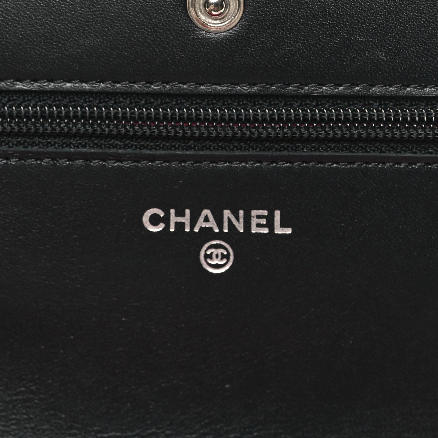 Calfskin Quilted Cambon Wallet on Chain WOC Black
