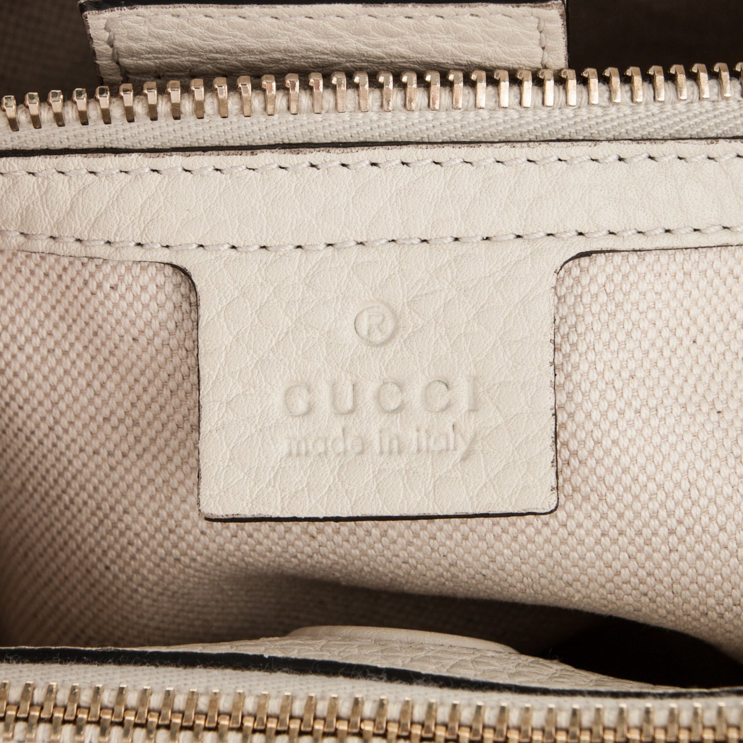 Pebbled Calfskin Medium Bamboo Shopper Tote Off White