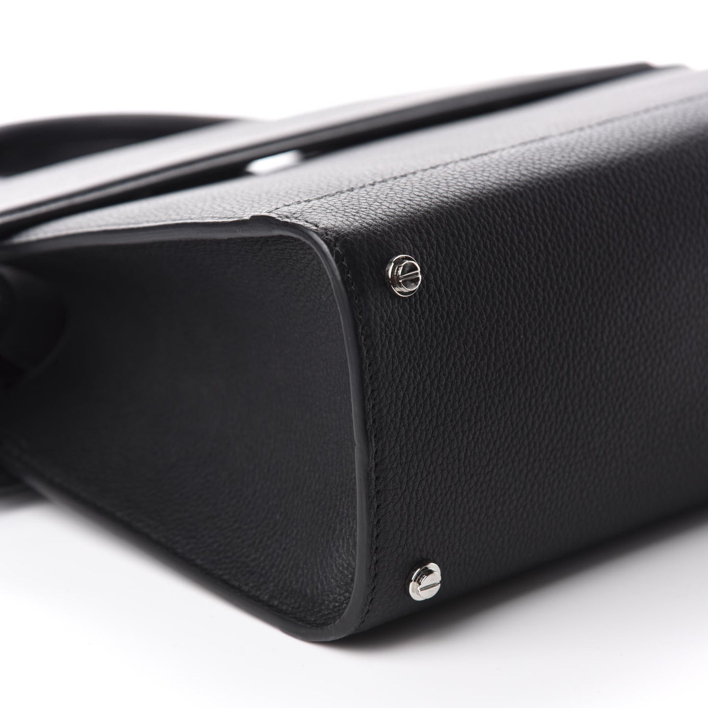 Grained Calfskin Small Horizon Satchel Black