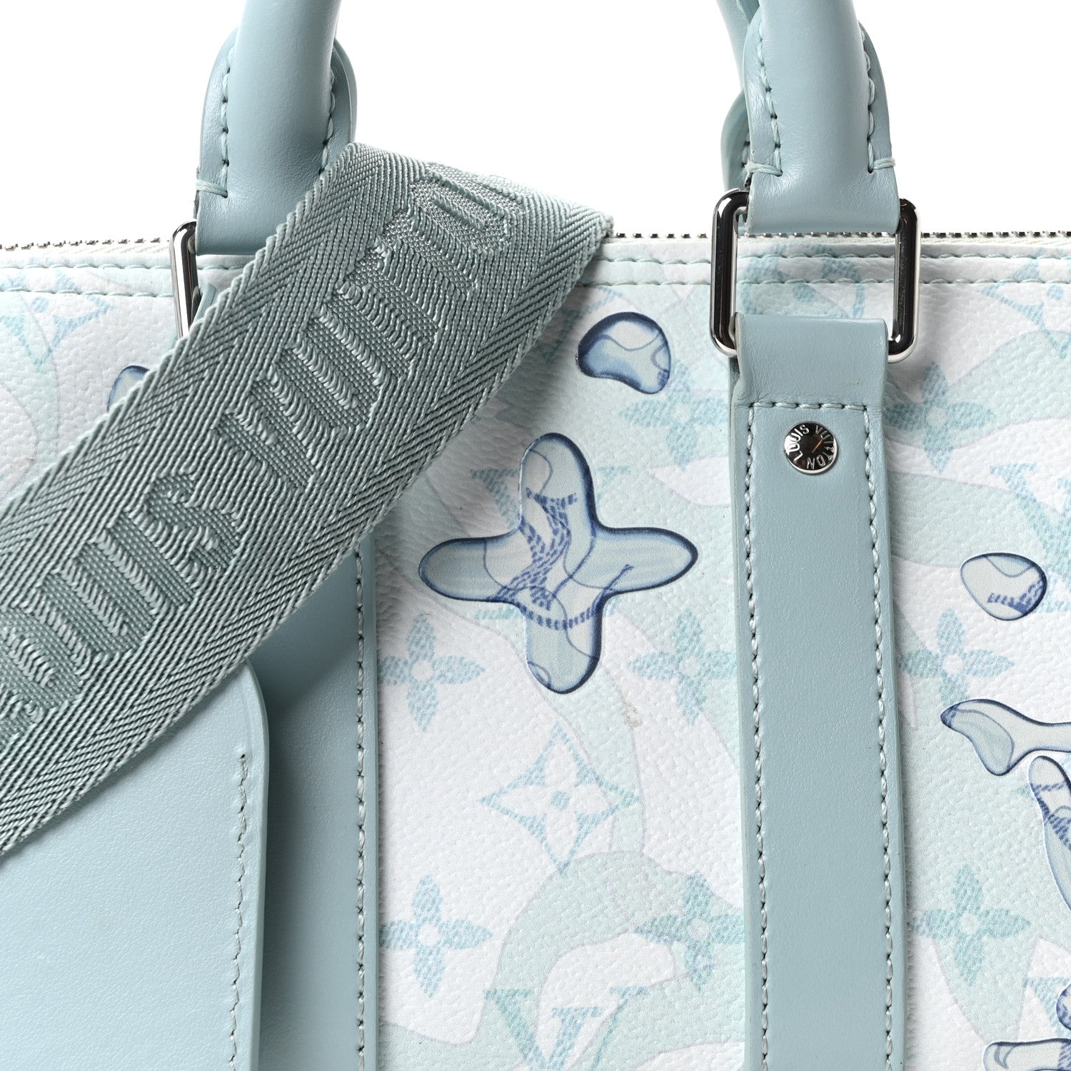 Louis Vuitton Monogram Aquagarden Keepall Bandouliere 25 Crystal Blue 7 of 9