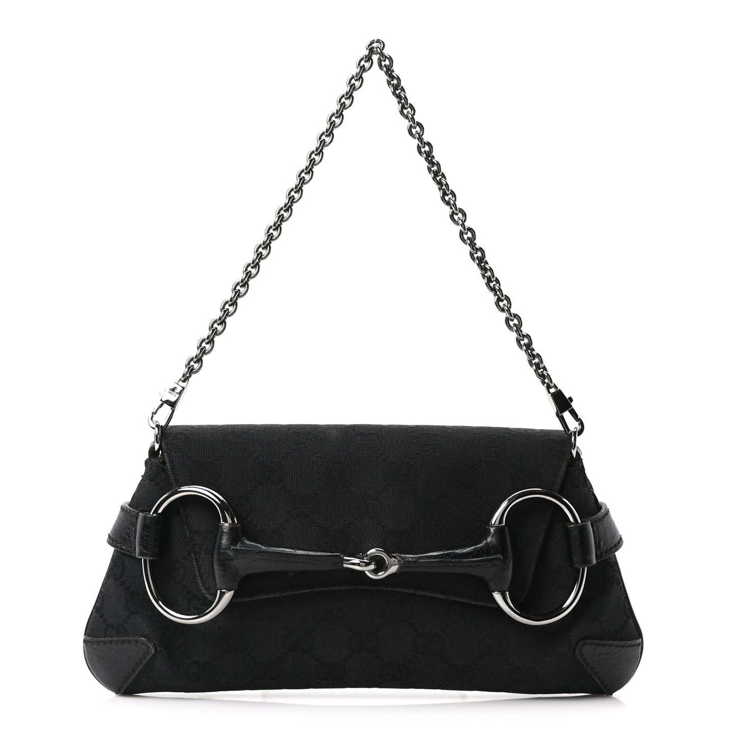 Monogram Horsebit Chain Clutch Black