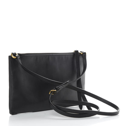 Gucci Calfskin Matelasse Small GG Marmont Double Zip Shoulder Bag Black 3 of 12