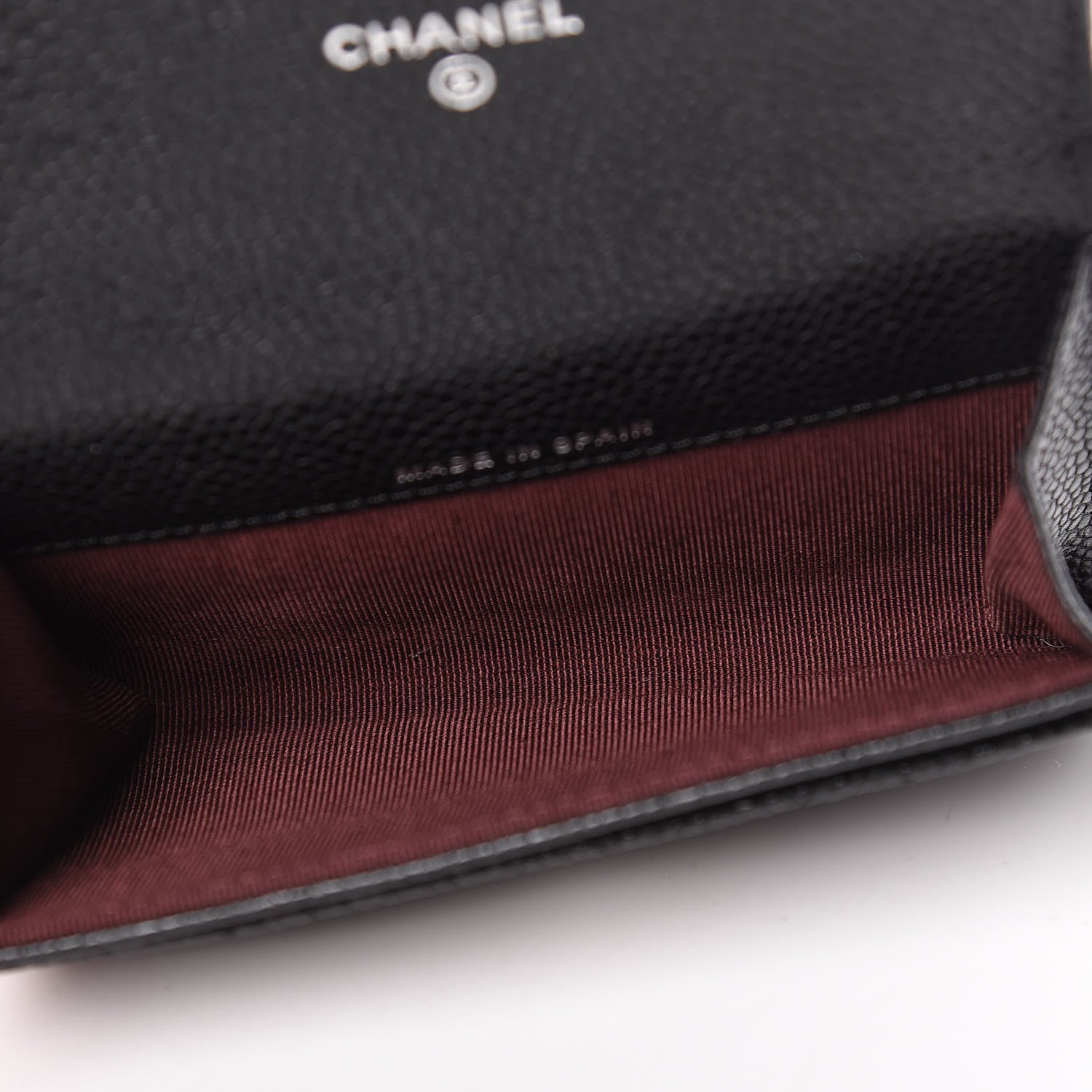 Chanel Caviar Quilted Flap Card Holder Black 5 of 9