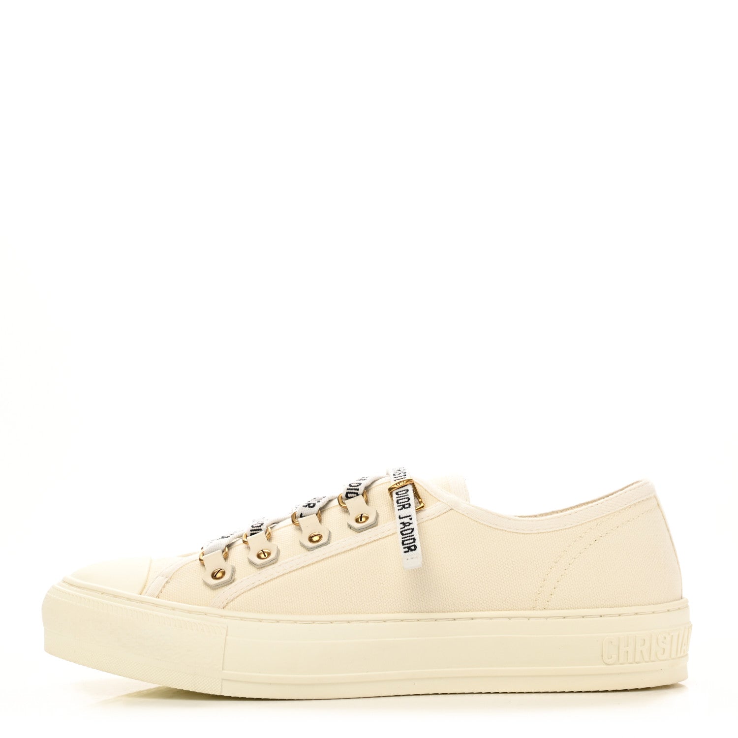 Christian Dior Canvas Walk 'N' Dior Low Top Sneakers 39 Milk 1 of 8