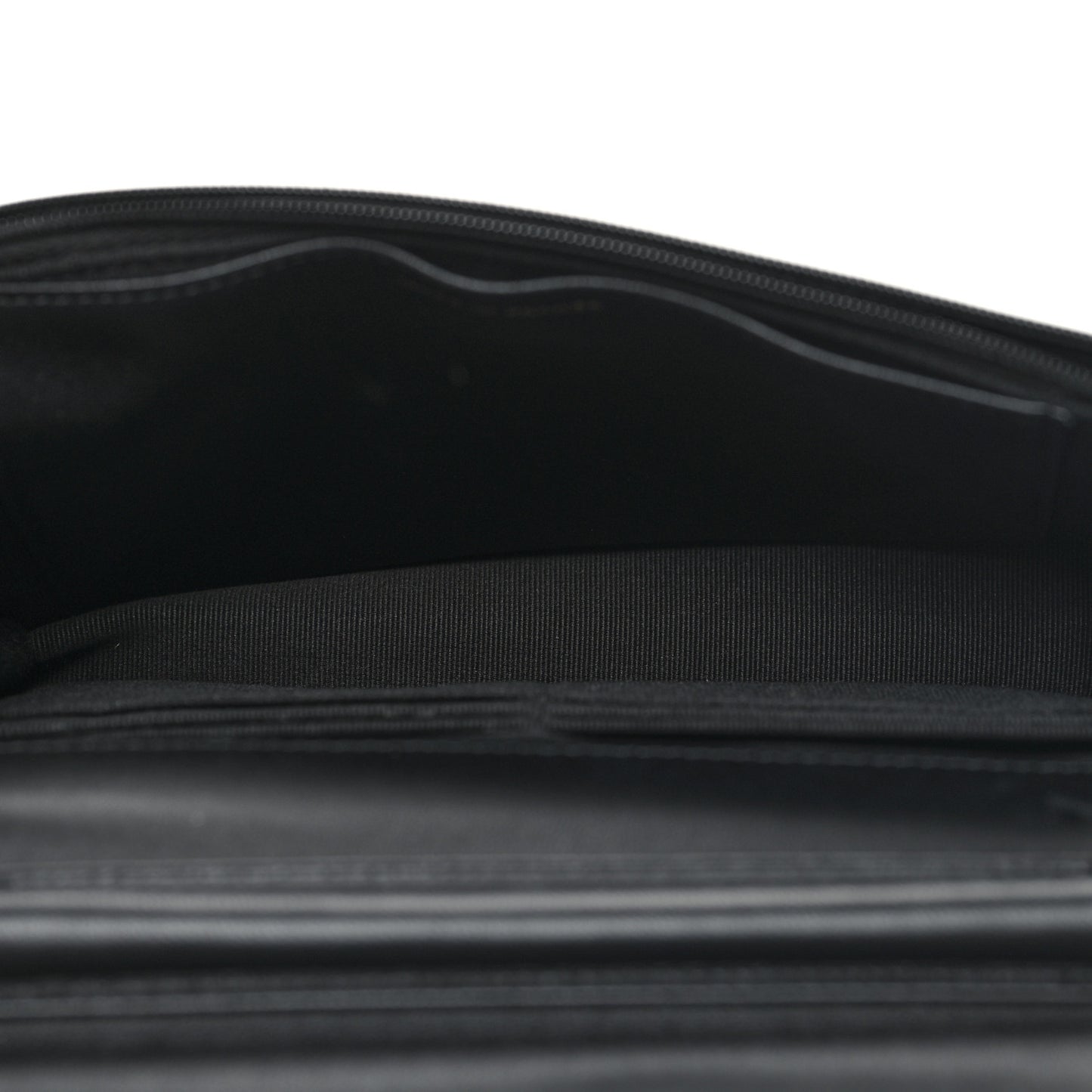 Lambskin Quilted Enamel Wallet On Chain WOC Black