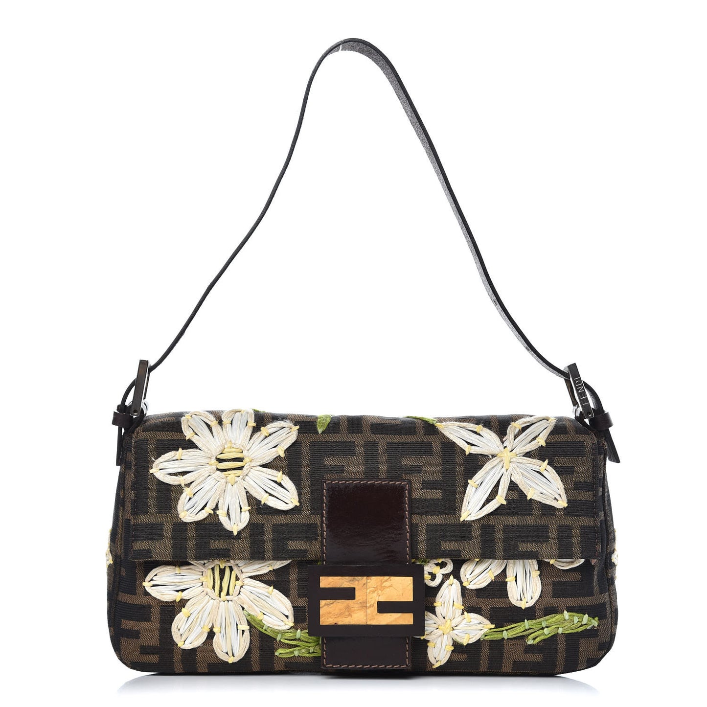 Zucca Flower Applique Baguette Tobacco