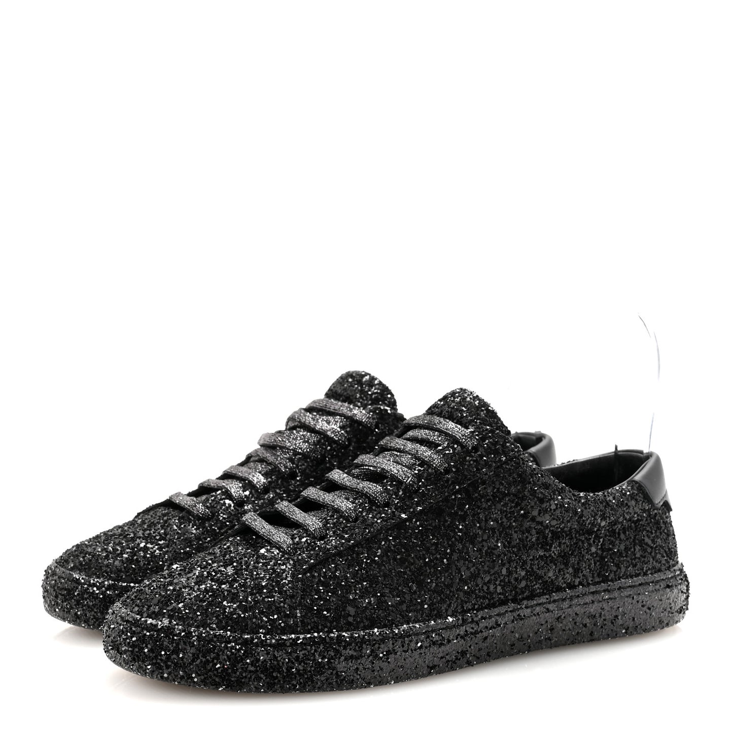 Calfskin Crystal Glitter Andy Sneakers 38.5 Black