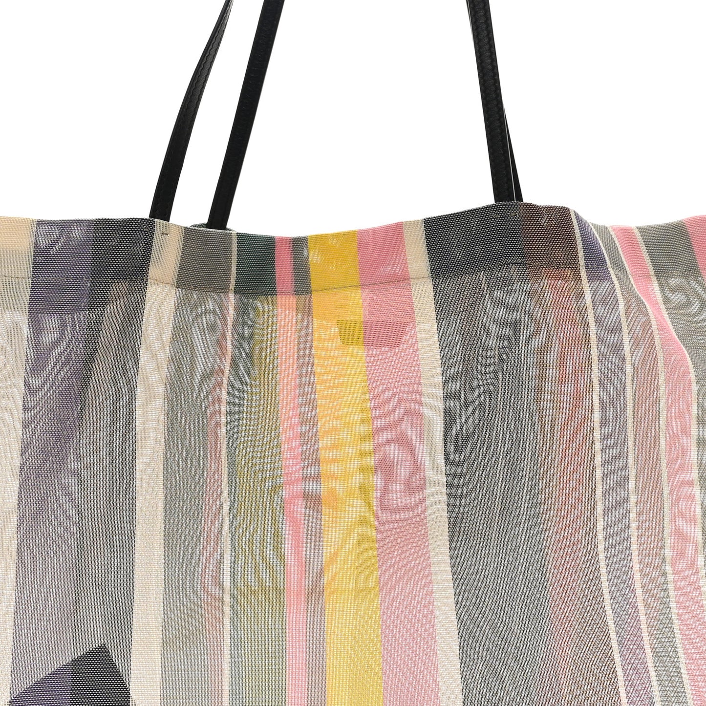 Mesh Saddle Calfskin Barn Tote Bag Multicolor