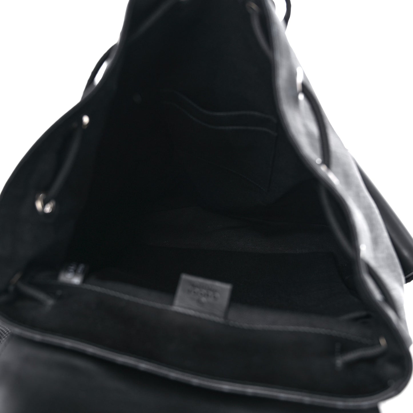 Soft GG Supreme Monogram Appia Calfskin Web Double Buckle Backpack Black