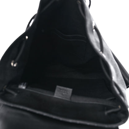 Gucci Soft GG Supreme Monogram Appia Calfskin Web Double Buckle Backpack Black 5 of 9