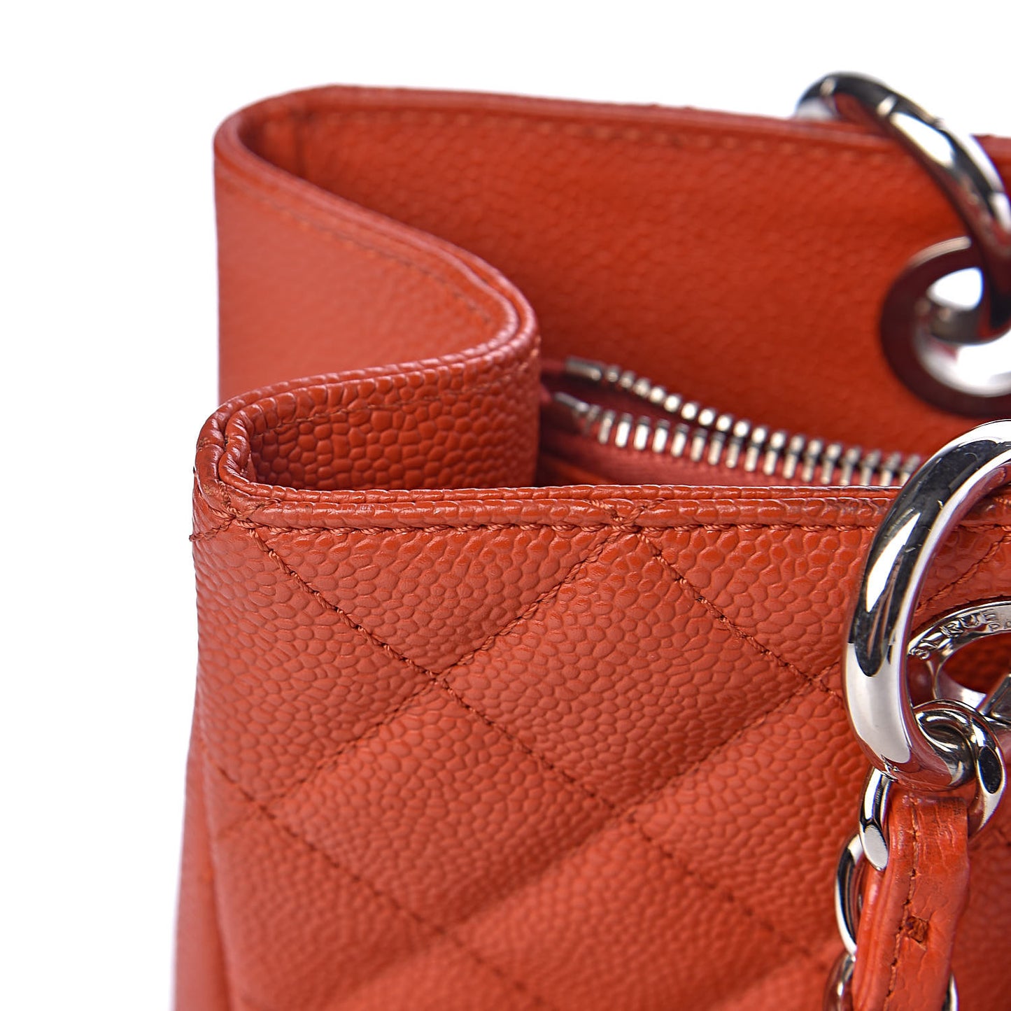 Caviar Quilted Grand Shopping Tote GST Orange
