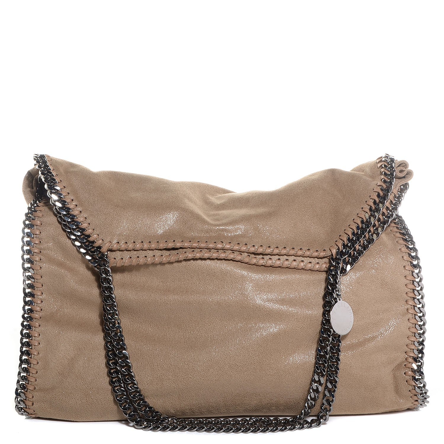 Stella McCartney Faux Leather Shaggy Deer Falabella Foldover Tote Taupe 1 of 11