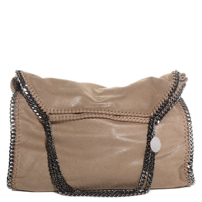 Stella McCartney Faux Leather Shaggy Deer Falabella Foldover Tote Taupe 1 of 11