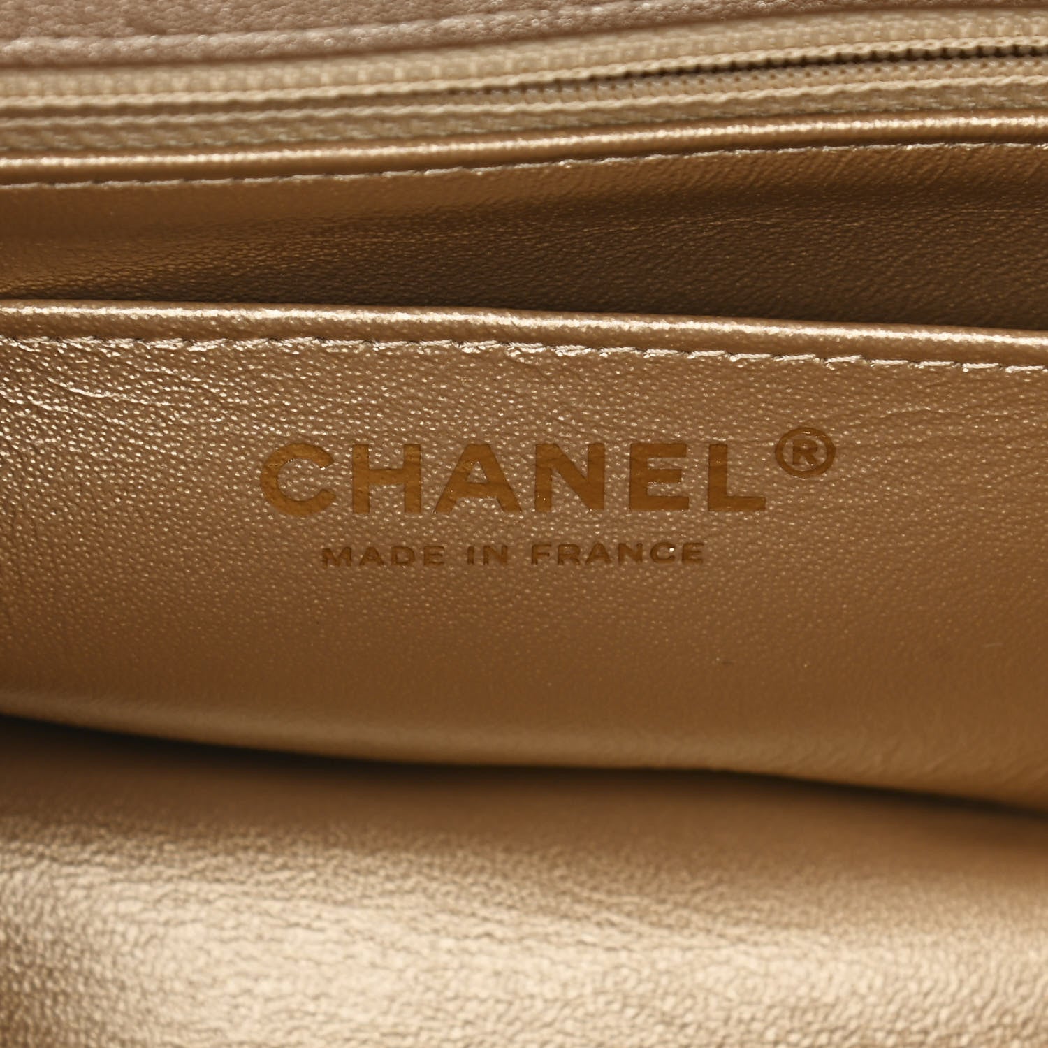 Chanel Metallic Lambskin Quilted Mini Rectangular Flap Gold 6 of 11