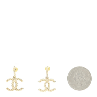 Chanel Metal Bead CC Drop Earrings Gold 2 of 5