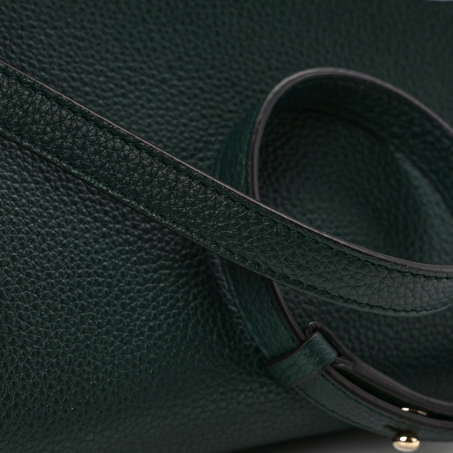 Hammered Calfskin Medium Studio Top Handle Bag Dark Green