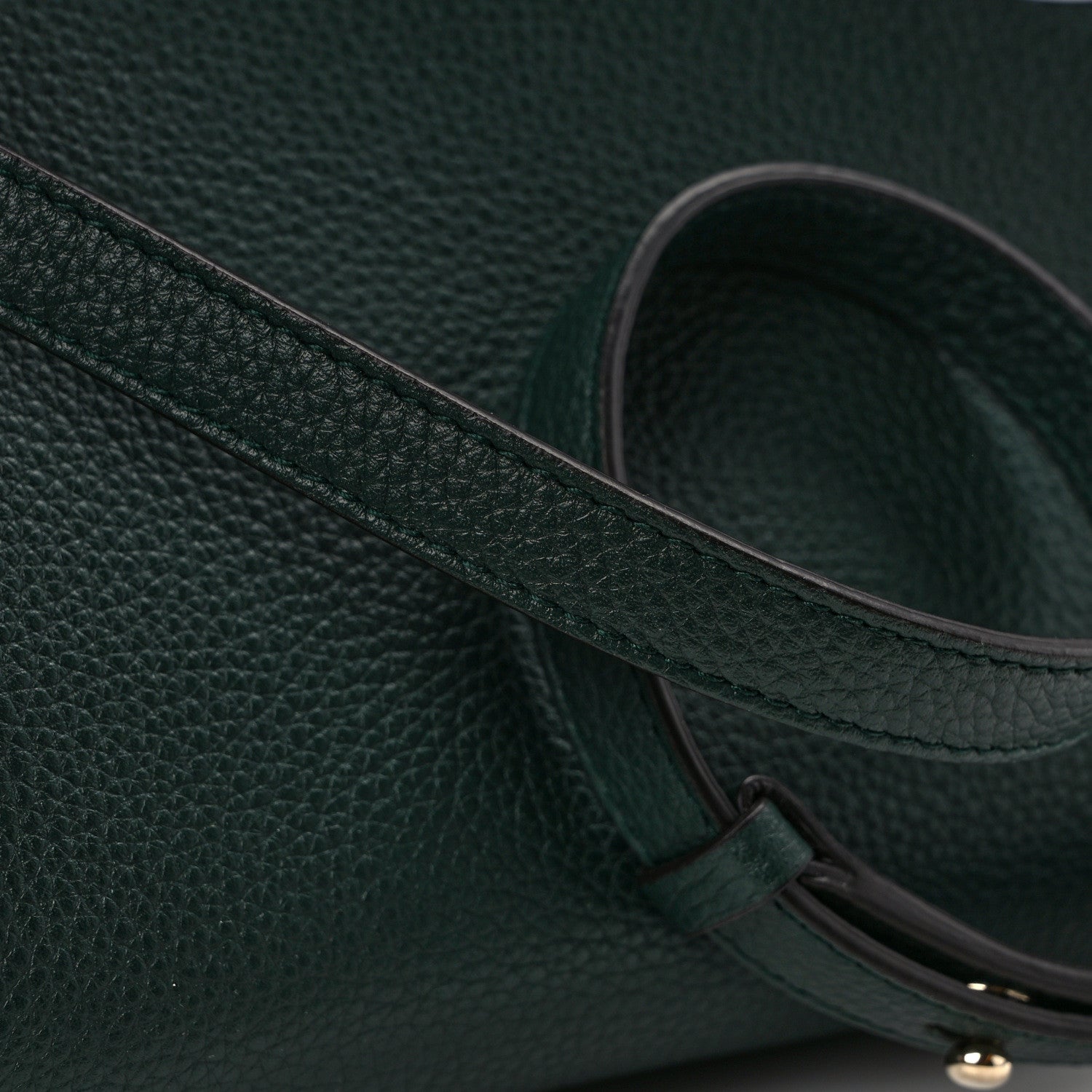 Salvatore Ferragamo Hammered Calfskin Medium Studio Top Handle Bag Dark Green 14 of 15