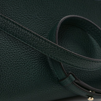 Salvatore Ferragamo Hammered Calfskin Medium Studio Top Handle Bag Dark Green 14 of 15