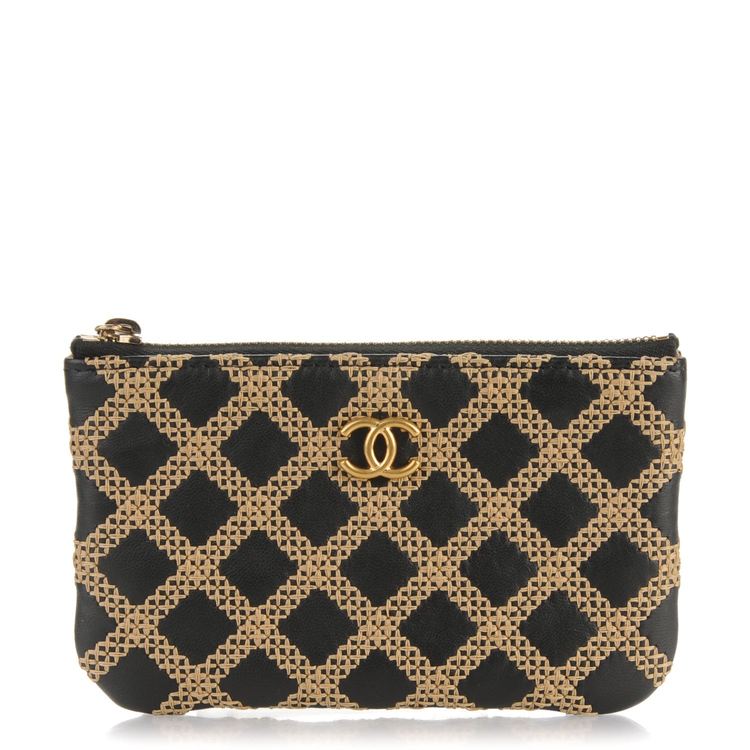 Chanel Lambskin Stitched Small Cosmetic Case Black 1 of 7