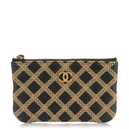 Chanel Lambskin Stitched Small Cosmetic Case Black 1 of 7