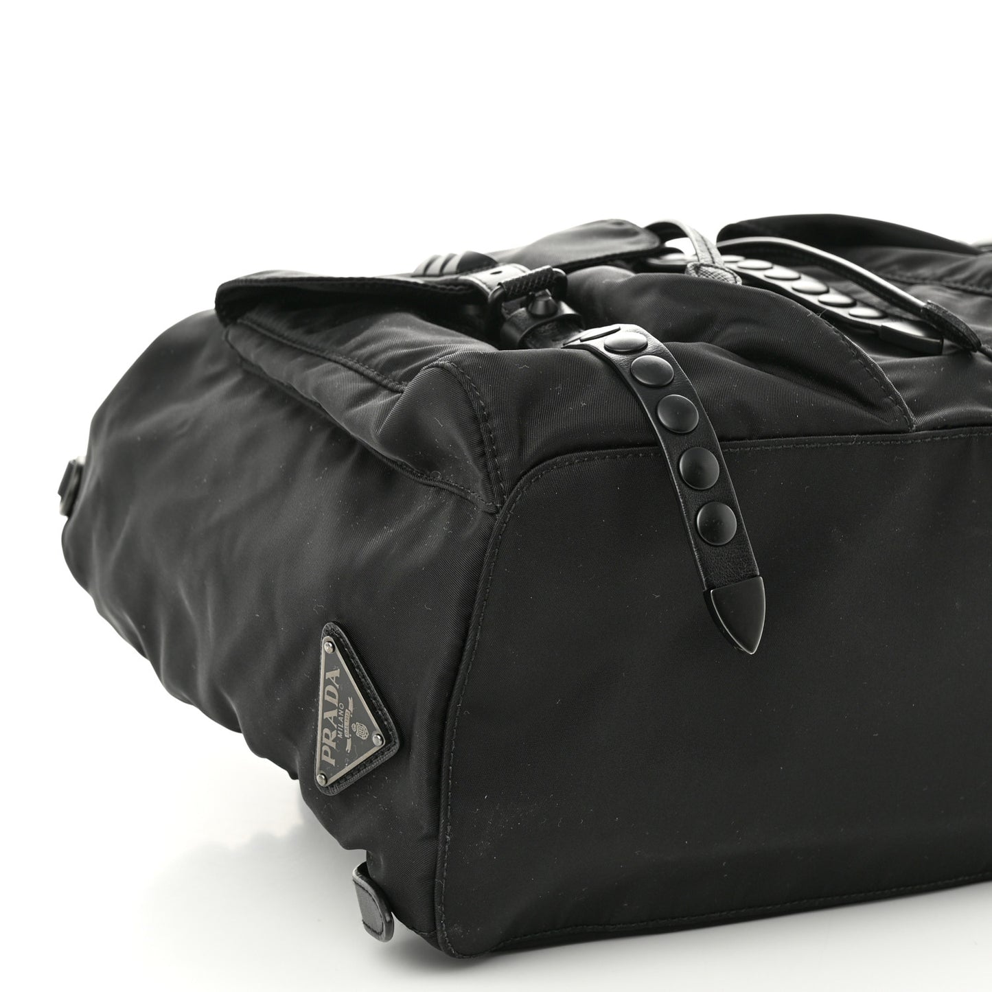 Nylon New Vela Monochrome Studded Backpack Black