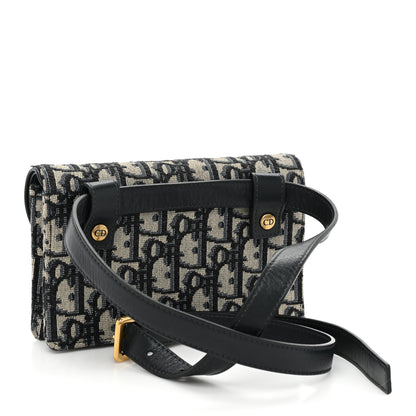 Christian Dior Oblique Saddle Belt Bag Blue 3 of 10