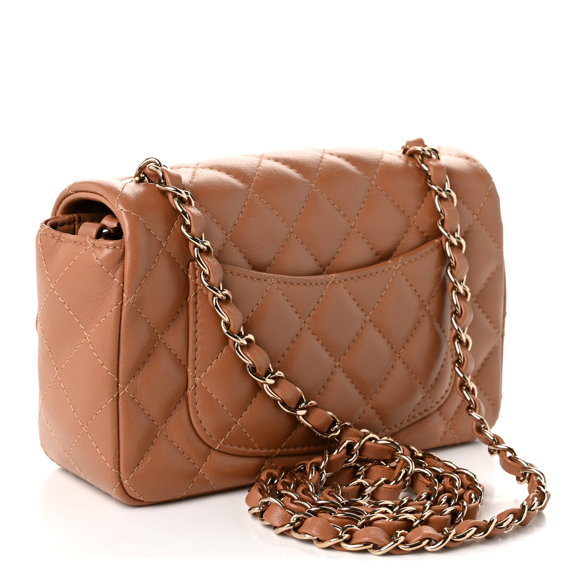 Chanel Lambskin Quilted Mini Rectangular Flap Brown 3 of 11