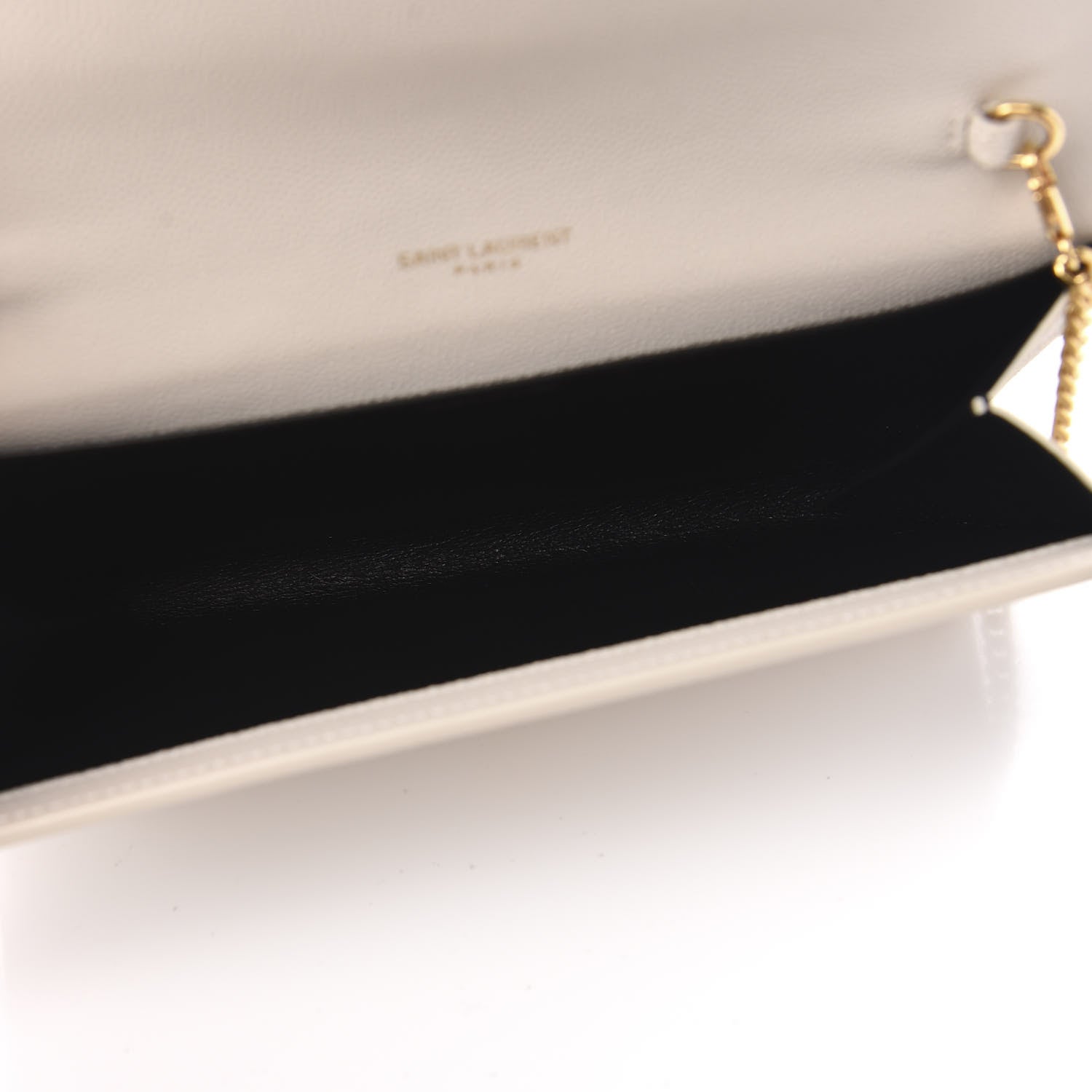 Saint Laurent Grain De Poudre Monogram Uptown Chain Wallet Dark Latte 5 of 12