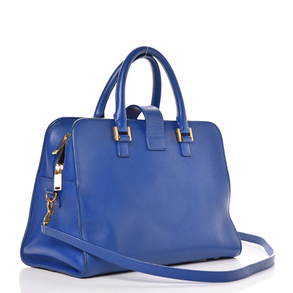 Saint Laurent Calfskin Small Monogram Cabas Blue Majorelle 4 of 16