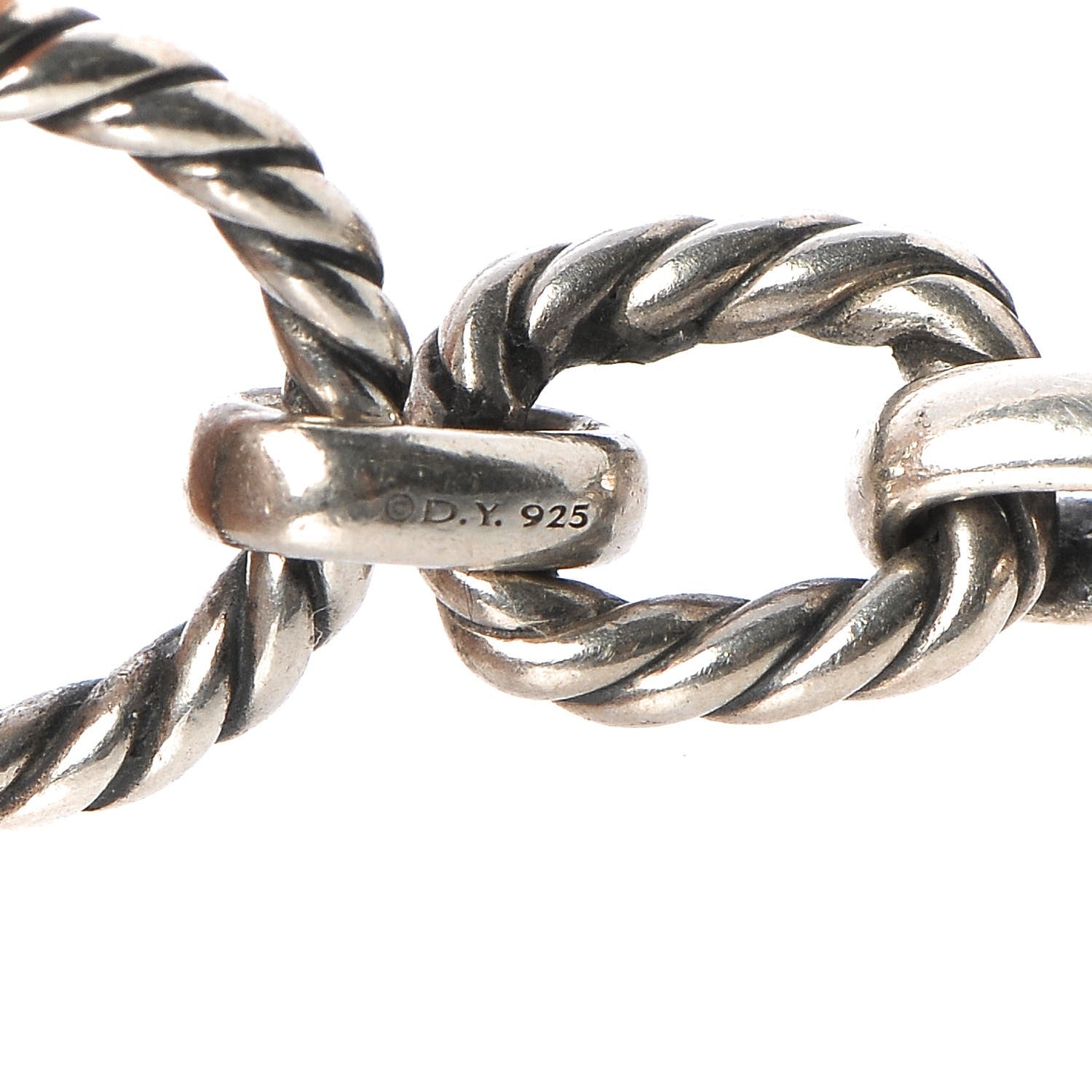 David Yurman Sterling Silver Blue Sapphire 9.5mm Cushion Link Bracelet 5 of 5