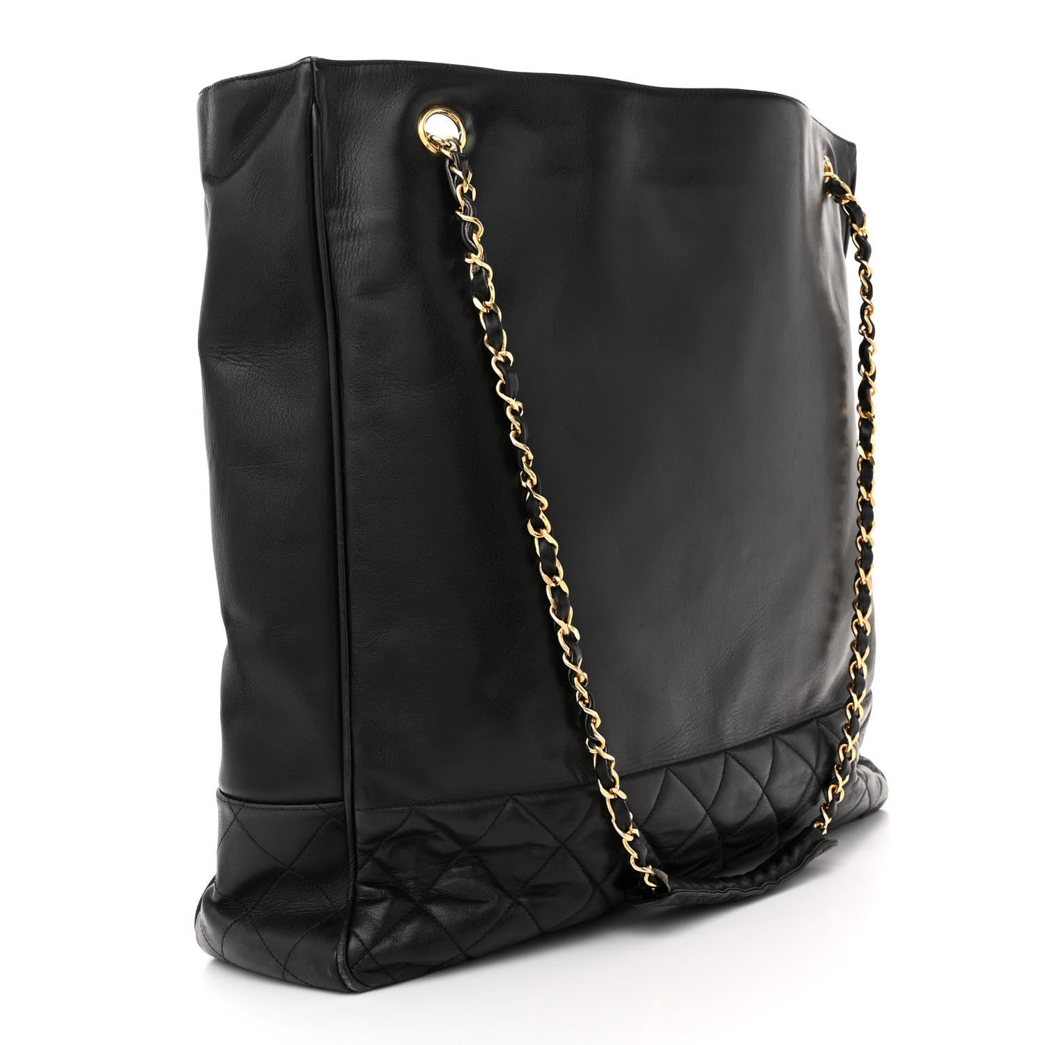 Chanel Lambskin Quilted CC Shopping Tote Black 2 of 15