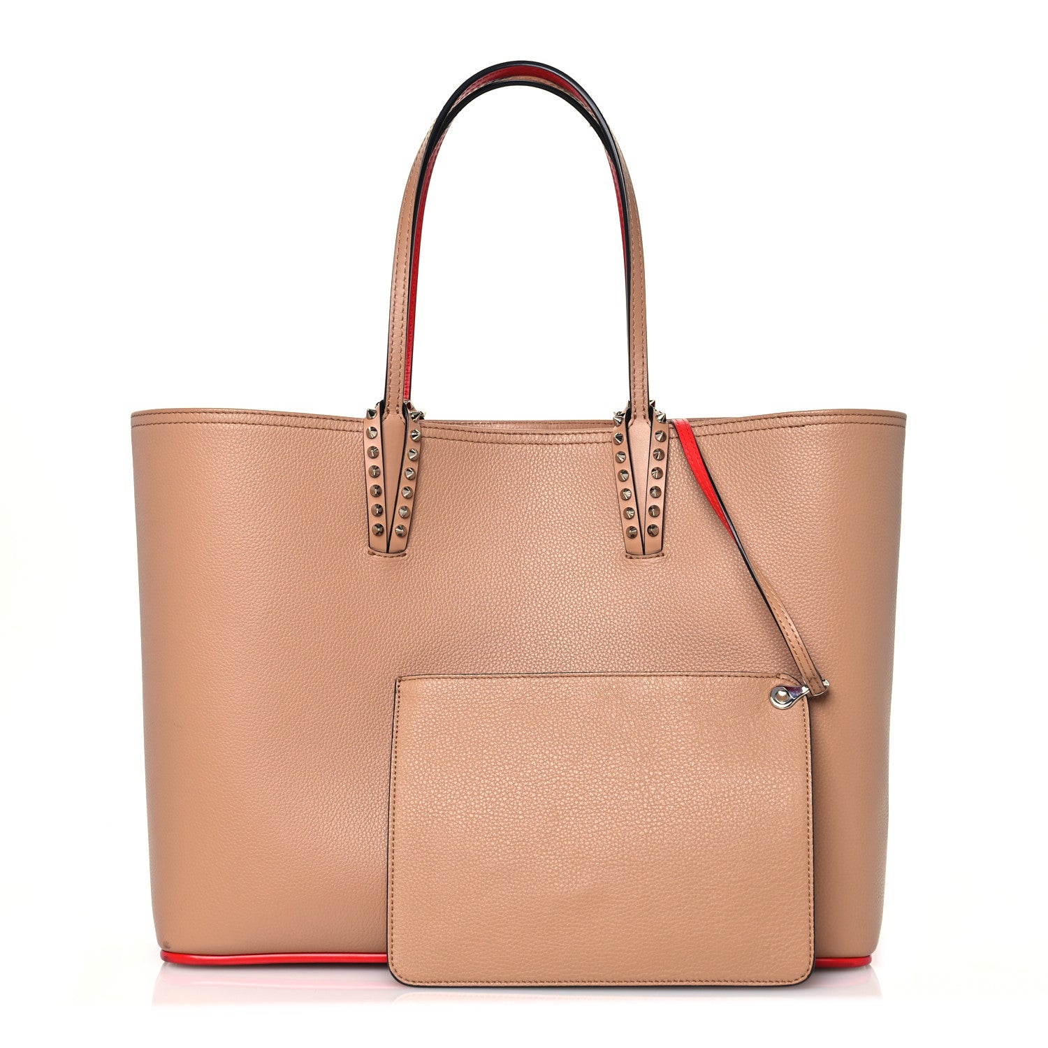 Christian Louboutin Calfskin Spikes East West Cabata Tote Nude 3 of 16