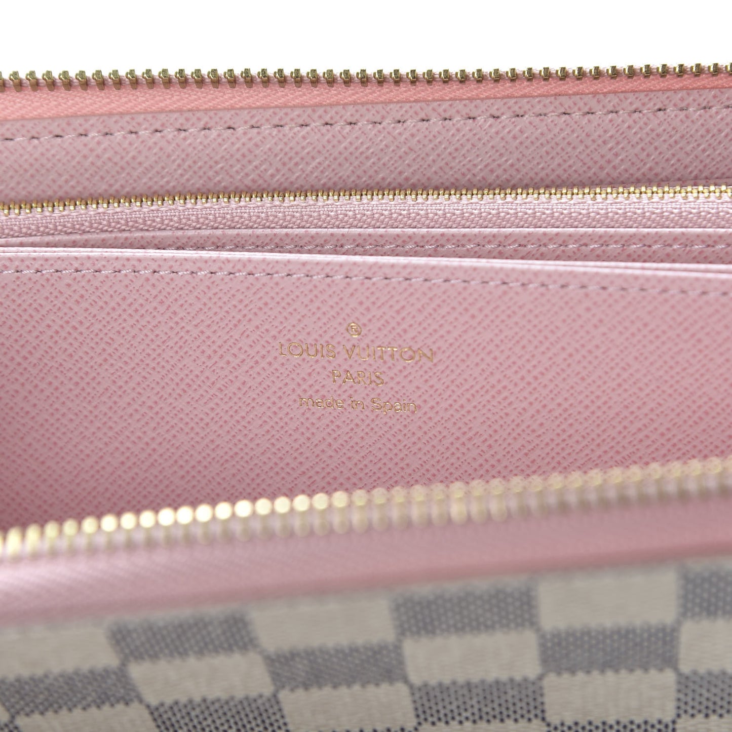 Damier Azur Zippy Wallet Rose Ballerine