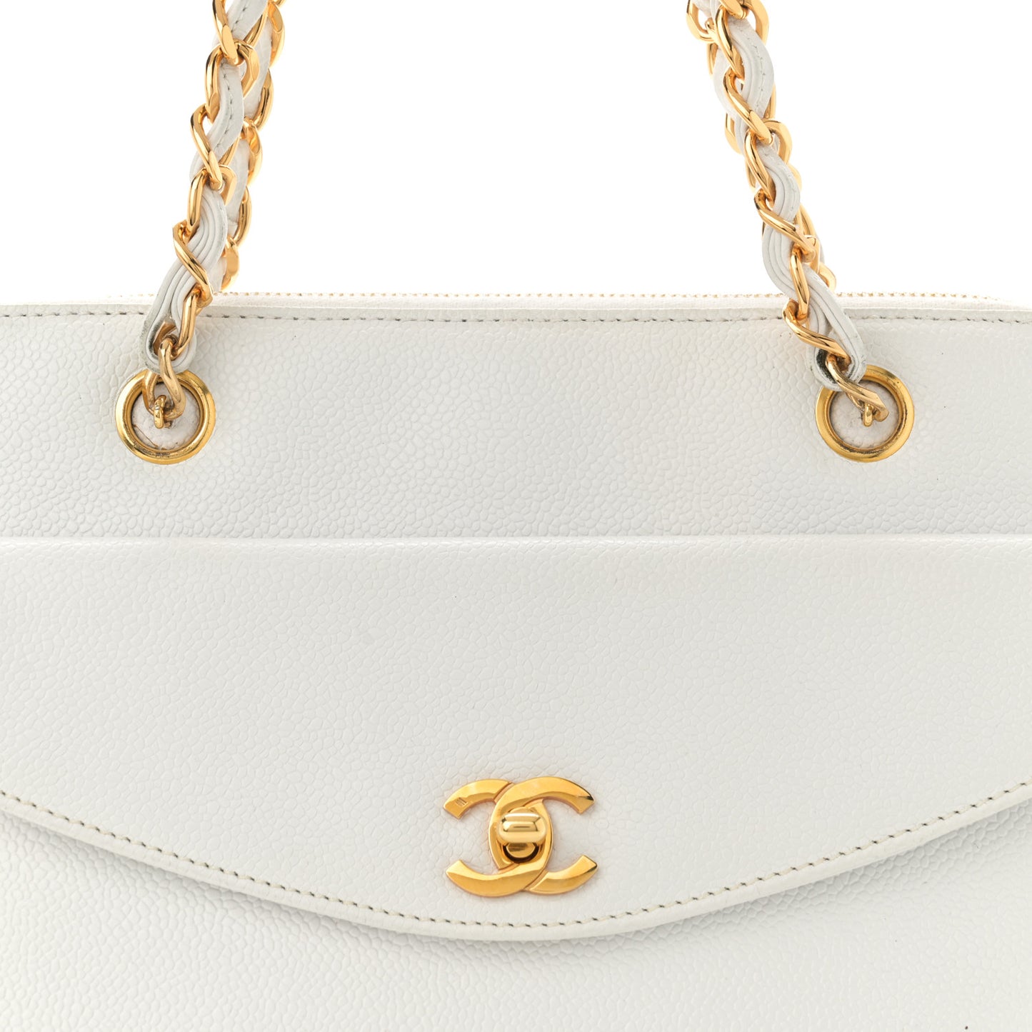 Caviar CC Shoulder Bag White