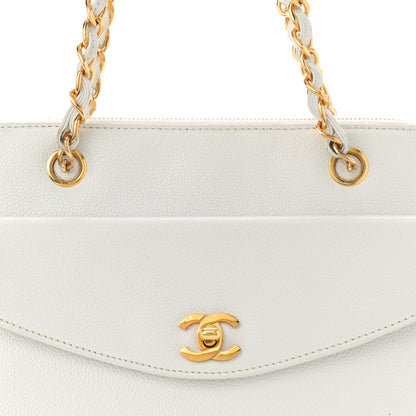 Chanel Caviar CC Shoulder Bag White 8 of 17