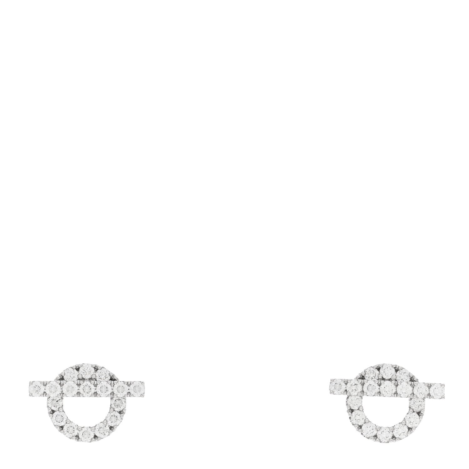 Hermes 18K White Gold Diamond Finesse Earrings 1 of 5