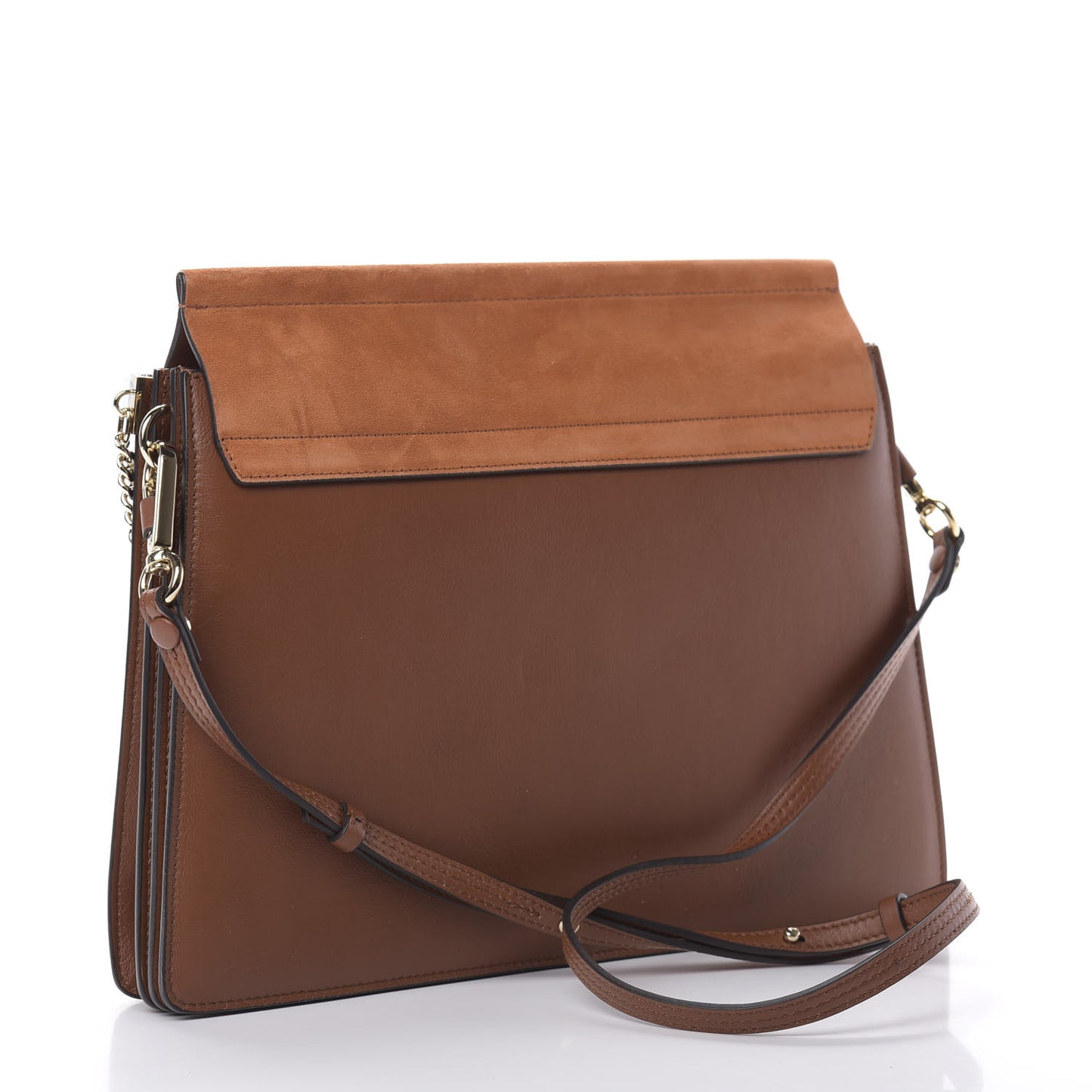 Suede Calfskin Medium Faye Shoulder Bag Tobacco