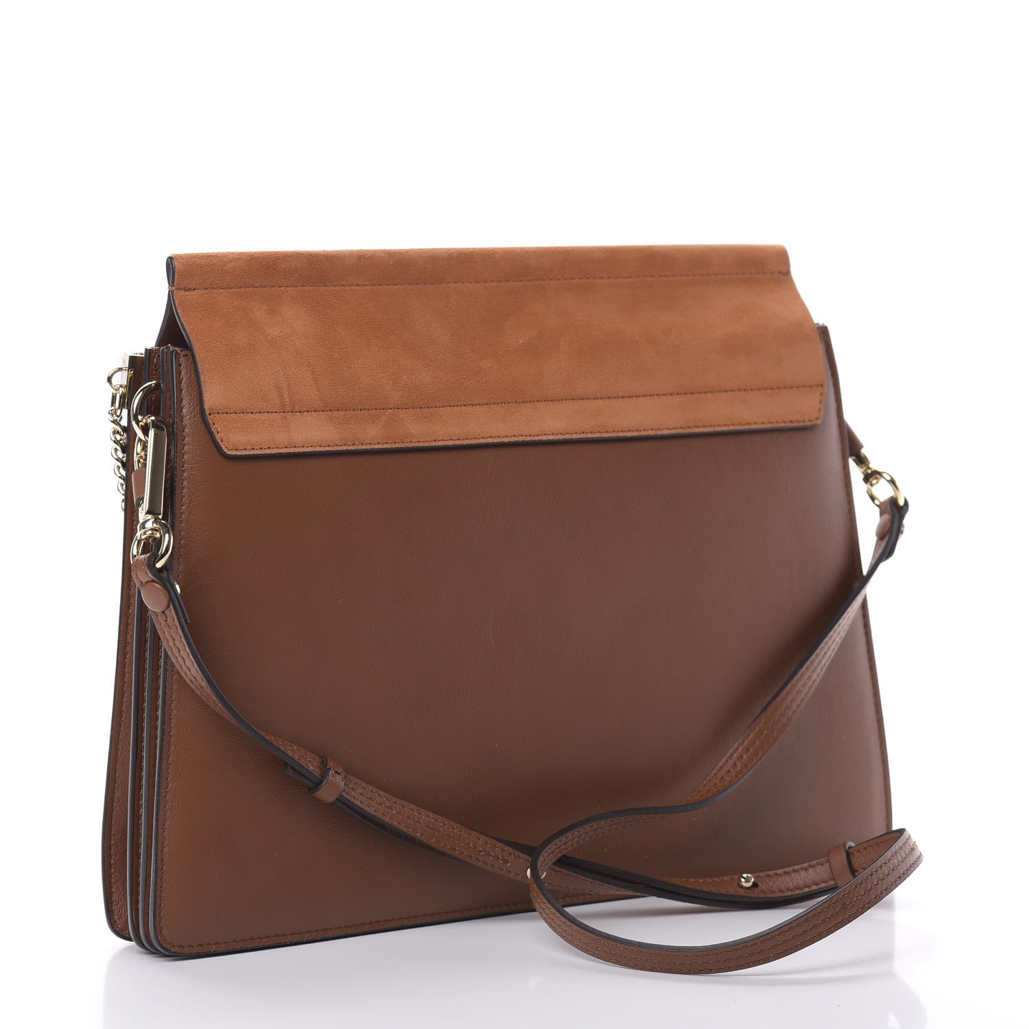 Chloe Suede Calfskin Medium Faye Shoulder Bag Tobacco 3 of 12