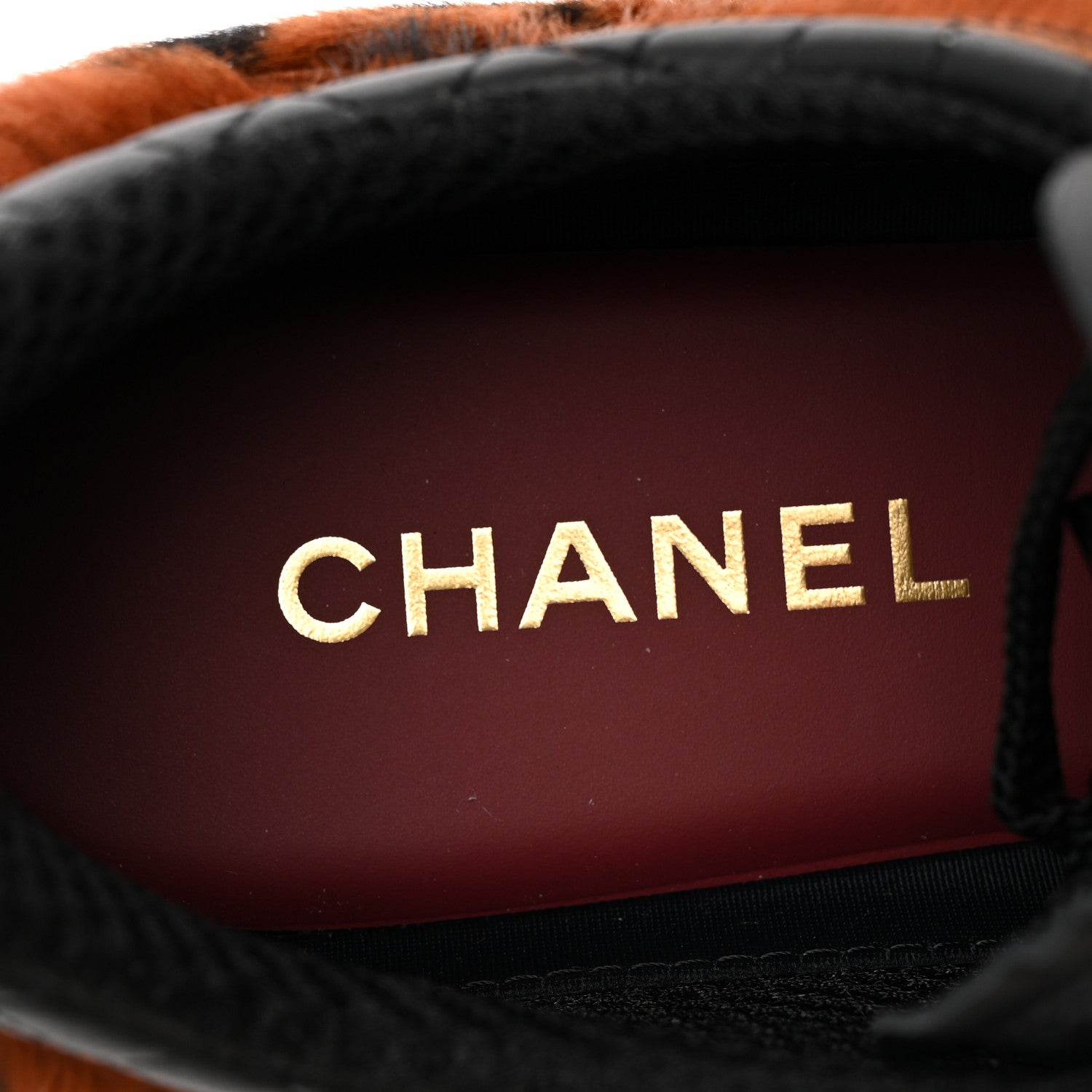 Chanel Lambskin Cheetah Print Quilted Sneakers 38.5 Brown Black 10 of 12