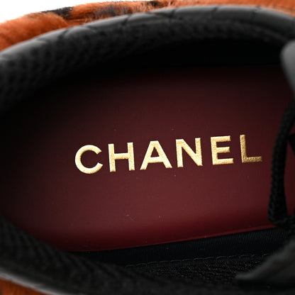 Chanel Lambskin Cheetah Print Quilted Sneakers 38.5 Brown Black 10 of 12