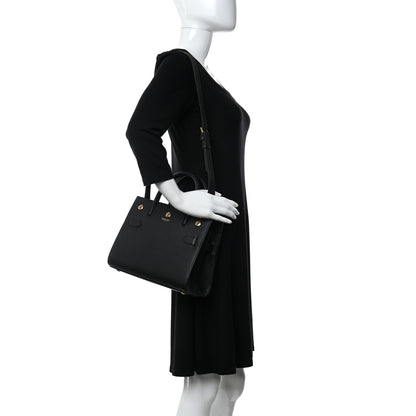 Burberry Grainy Calfskin Mini Two Handle Title Bag Black 2 of 10