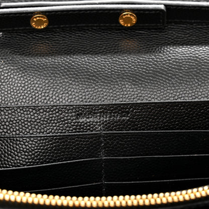 Saint Laurent Grain De Poudre Monogram Chain Wallet Black 6 of 17