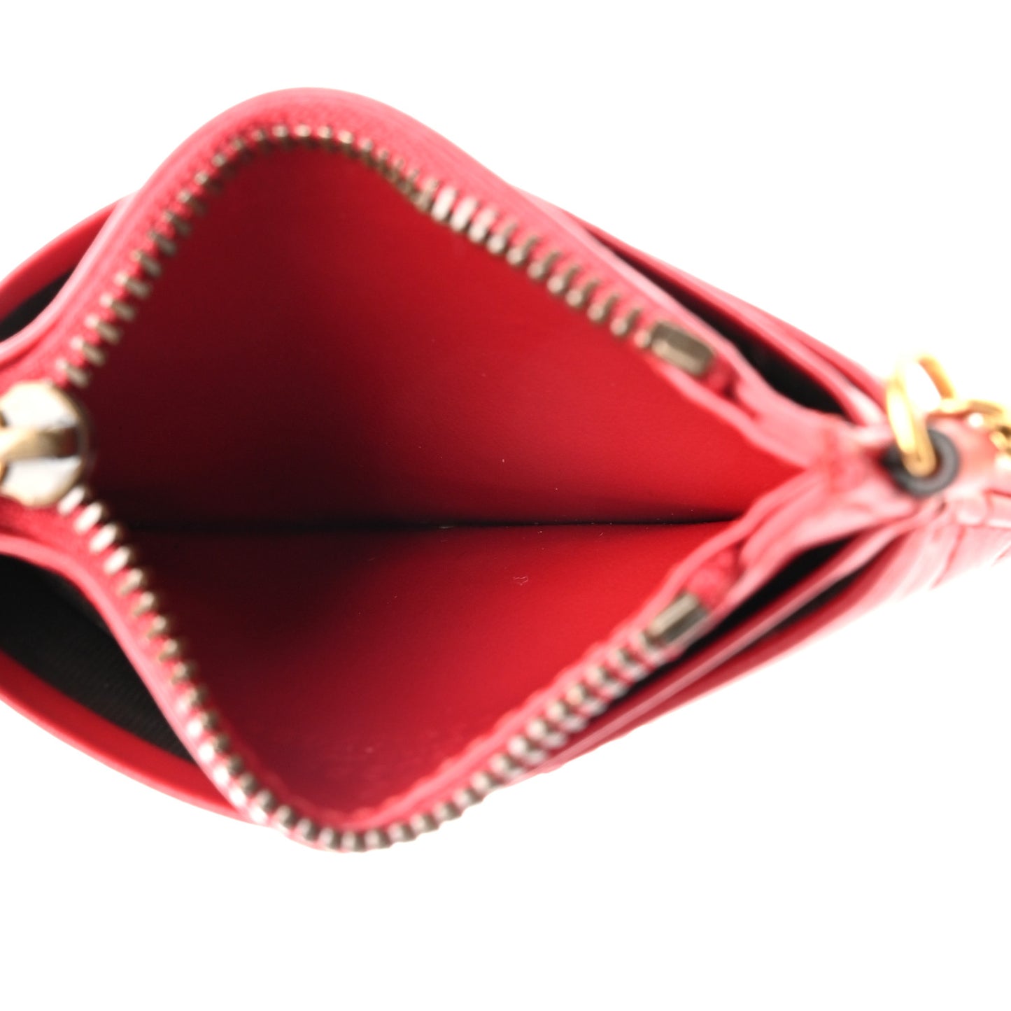 Calfskin Matelasse GG Marmont Key Case Card Holder Hibiscus Red